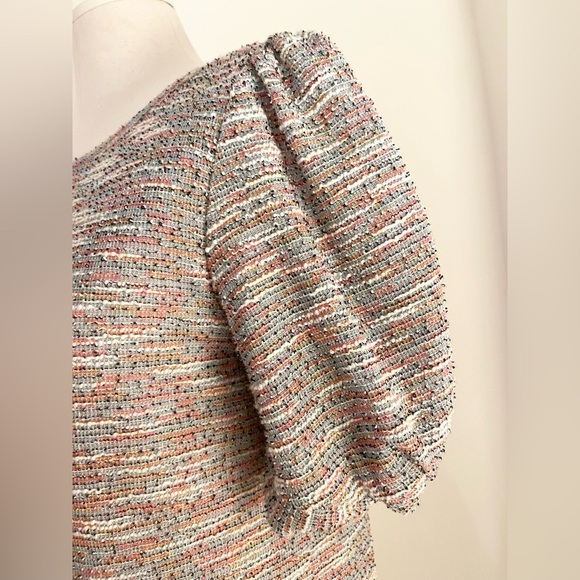 LOFT Colorful Knit Too Blouse with Puffed Sleeve | Size S - Picture 5 of 9